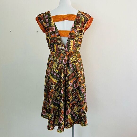 Vintage printed handmade dress - Picture 9 of 13